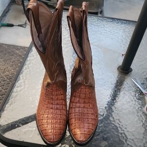 Brown Exotic Leather Cowboy Boots